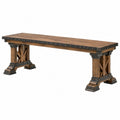 Panca 180 x 40 x 46 cm in legno marrone e metallo nero stile industriale