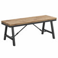 Panca 180 x 40 x 45 cm in legno marrone e metallo nero - stile industriale per sala da pranzo