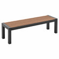Panca da giardino 180 x 40 x 45 cm in legno e metallo marrone/nero - stile moderno per esterni