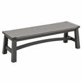 Panca da giardino 150 x 40 x 45 cm in legno grigio a doghe