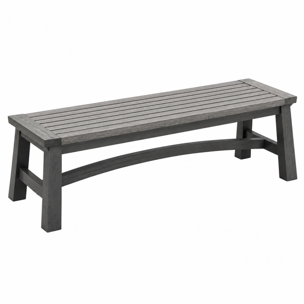 Panca da giardino 150 x 40 x 45 cm in legno grigio a doghe