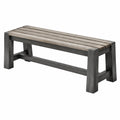Panca da giardino 180 x 40 x 45 cm in legno grigio marrone con seduta a doghe stile rustico