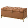 Panca contenitore 120 x 45 x 48 cm in similpelle marrone - seduta imbottita stile moderno