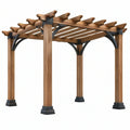 Pergola da giardino 300 x 300 x 240 cm in legno marrone con staffe in metallo stile rustico