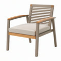 Poltrona da esterno 68 x 74 x 88 cm in metallo e legno tortora beige con cuscino