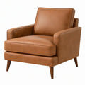 Poltrona 85 x 90 x 92 cm in similpelle marrone stile moderno con braccioli