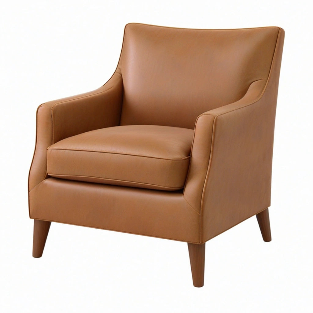 Poltrona 78 x 82 x 95 cm in rivestimento effetto pelle marrone stile moderno